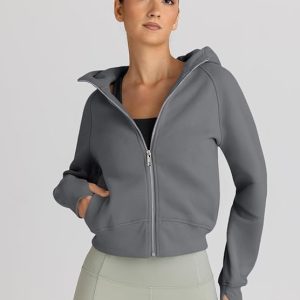 Womens Zip Up Hoodies Jackets Cropped Sweatshirts Fall Outfits Casual Comfy Tops Winter Clothes 2025