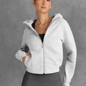 Womens Zip Up Hoodies Jackets Cropped Sweatshirts Fall Outfits Casual Comfy Tops Winter Clothes 2025