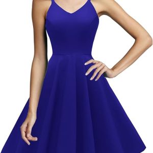 Women's 1950s Retro Vintage Spaghetti Strap Cocktail Swing Dresses