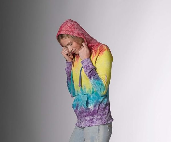 Sweatshirts Hoodies for Women Rainbow Lightweight Pullover - Cotton Fleece Hoodie for Fall Winter Outfits - Image 3